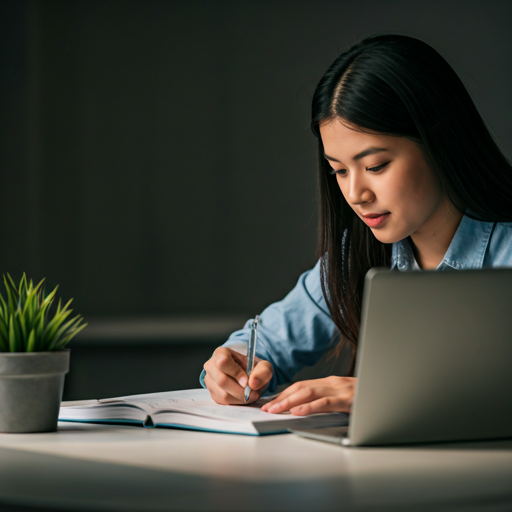 Student studying with technology